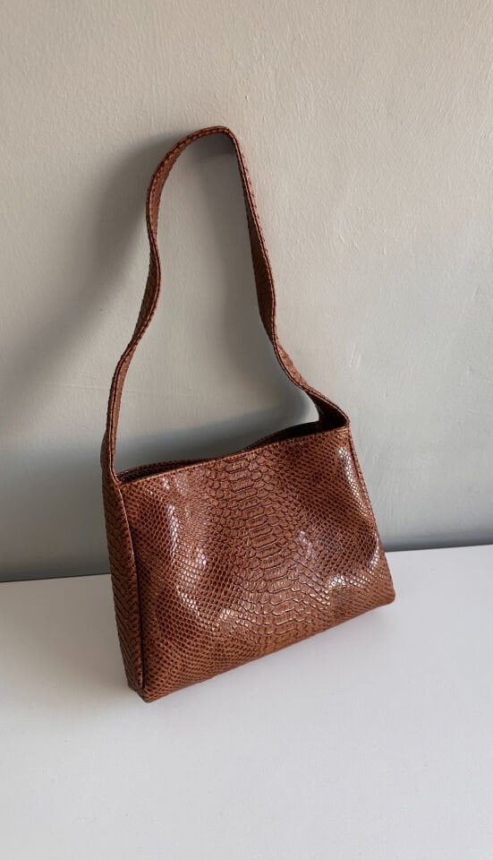 Sophia Baget Çanta Croco Taba
