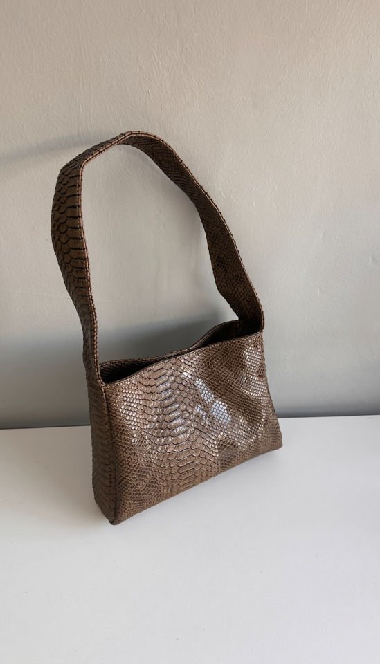 Sophia Baget Çanta Croco Vizon