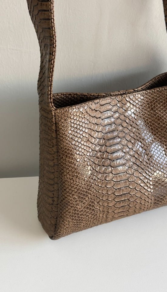 Sophia Baget Çanta Croco Vizon