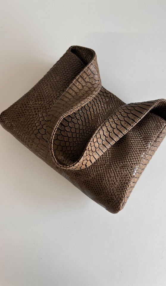 Sophia Baget Çanta Croco Vizon