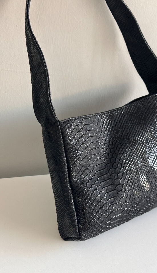 Sophia Baget Çanta Croco Siyah