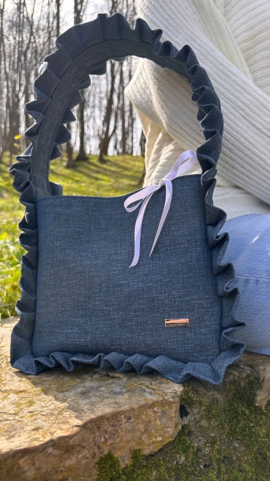 Jolie Ruffle Bag Denim