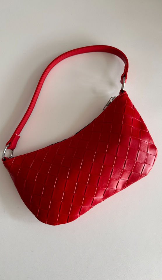 Luna Örgü Dokulu Çanta Kırmızı