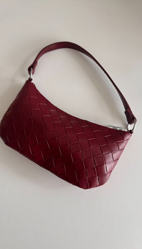 Luna Örgü Dokulu Çanta Bordo