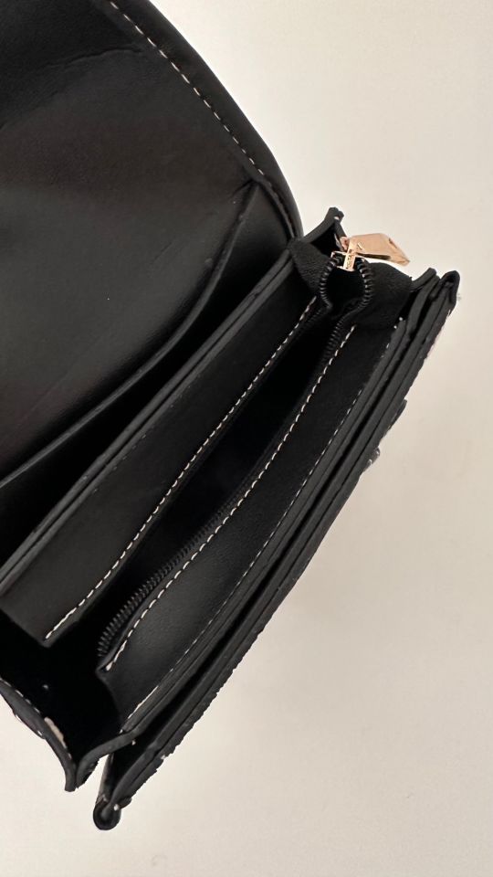 Monet Hasır Desenli Çift Askıılı  Çanta Siyah