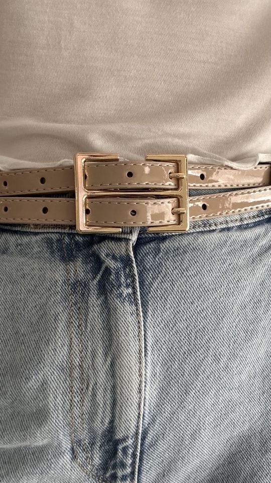 Riddle Gold Çiftli Kemer Bej