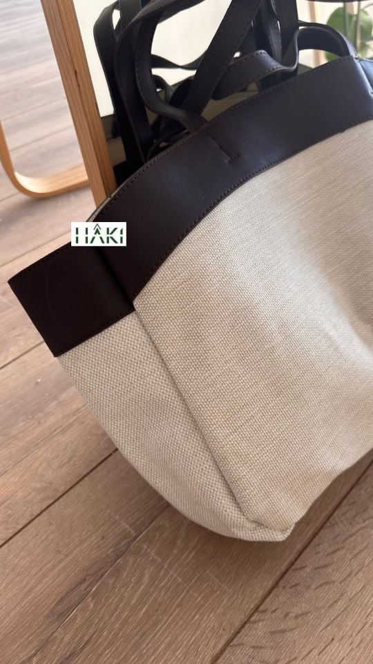 Kacie Çift Saplı Kanvas Tote Shopper Çanta Acı Kahve