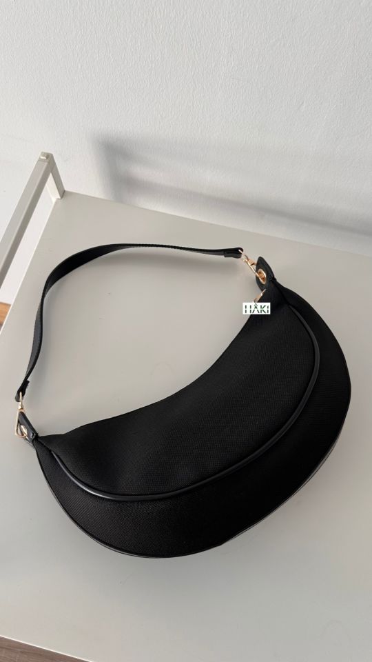 Vincis Çift Askılı Kanvas Çanta Siyah