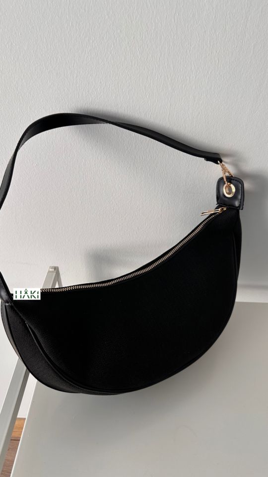 Vincis Çift Askılı Kanvas Çanta Siyah