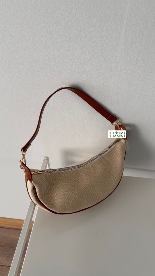 Vincis Çift Askılı Kanvas Çanta Bej