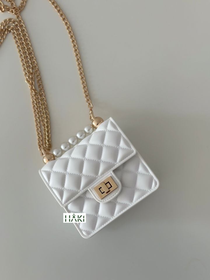 LOONY Mini İnci Detay Çanta Beyaz