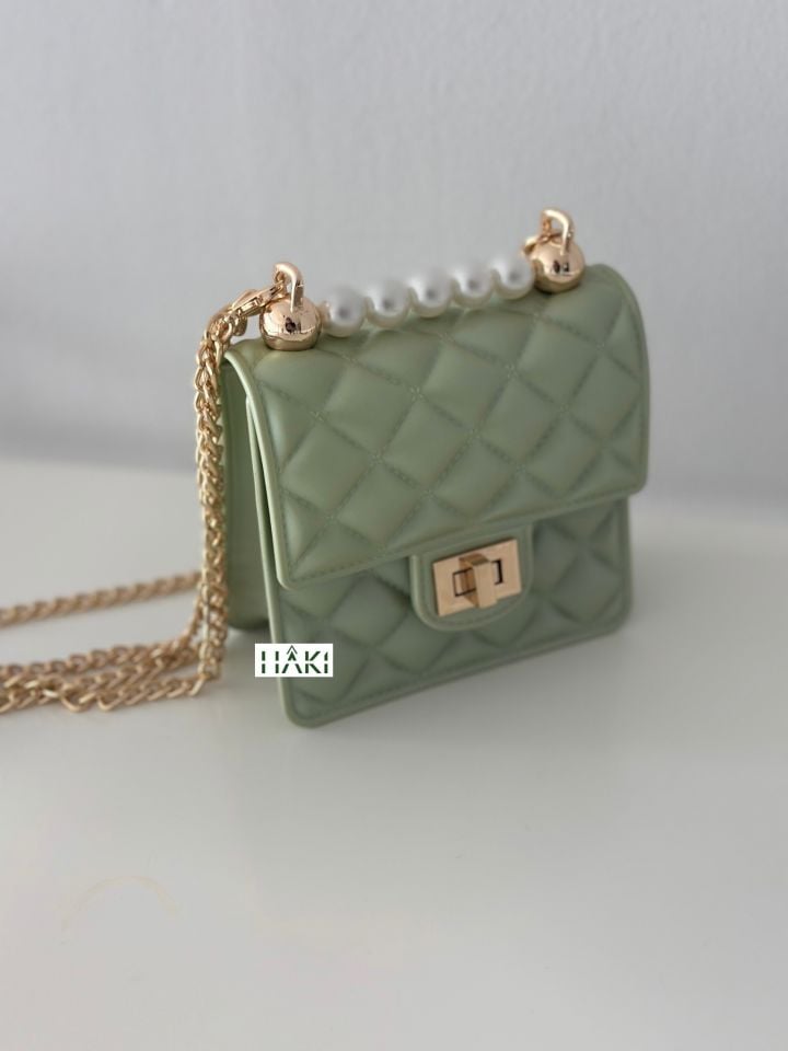 LOONY Mini İnci Detay Çanta Mint