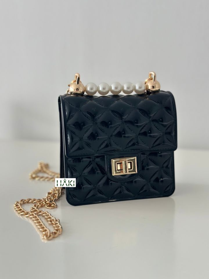 LOONY Mini İnci Detay Çanta Siyah