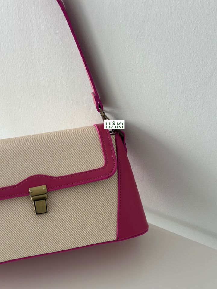 Brix Antik Aksesuarlı Çift Askılı Çanta Fuşya