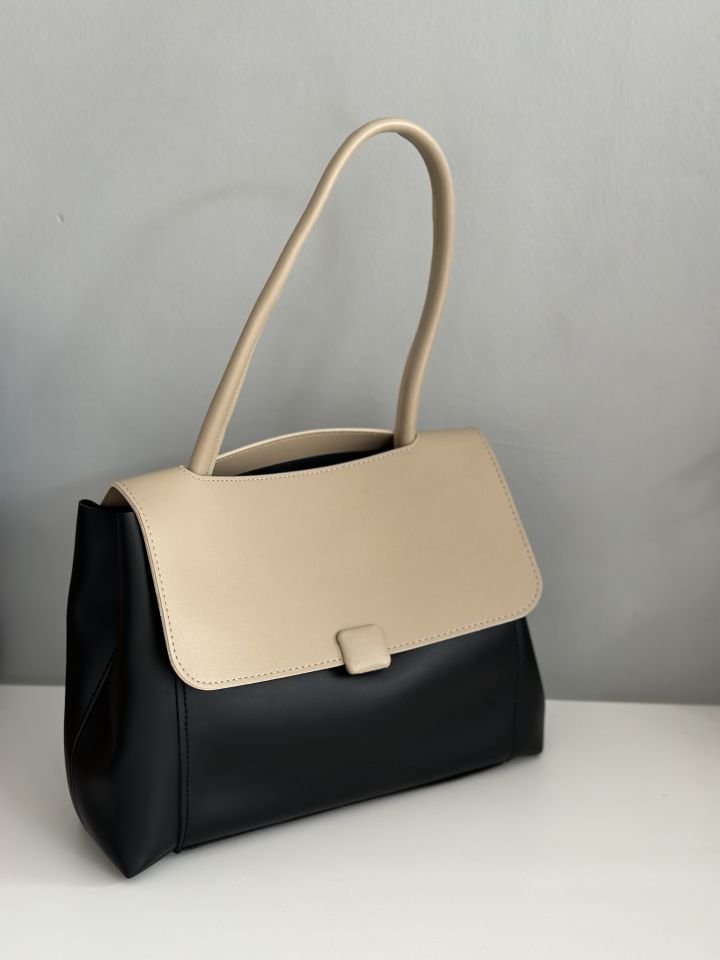 Roundy Bag Krem-Siyah