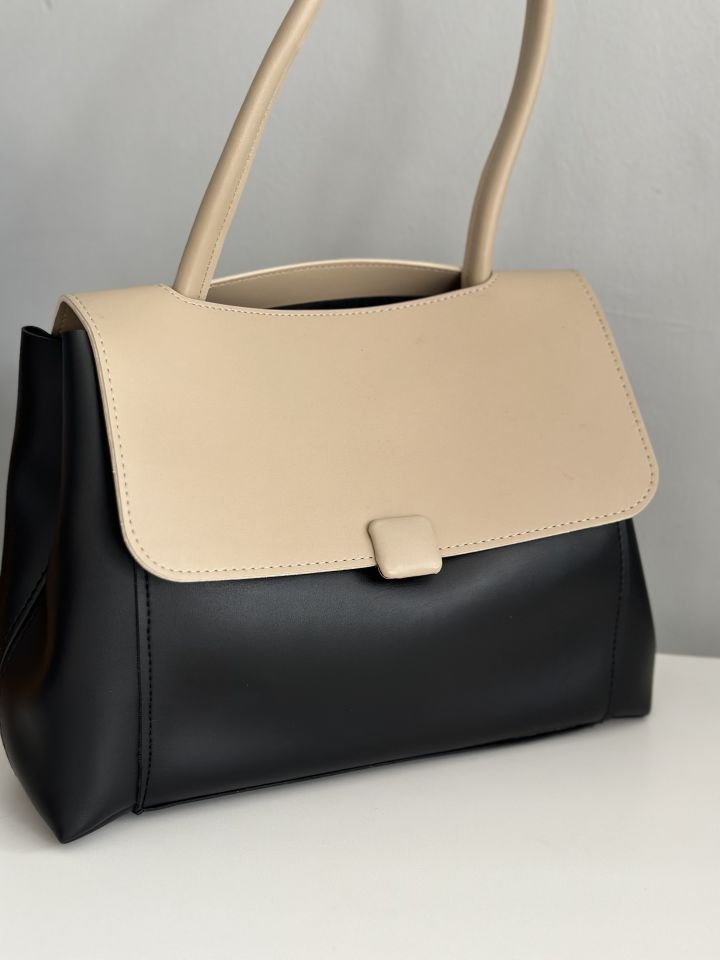 Roundy Bag Krem-Siyah