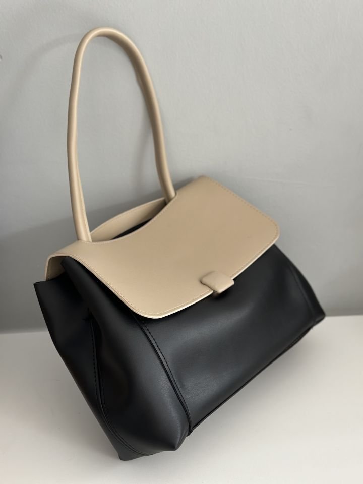 Roundy Bag Krem-Siyah