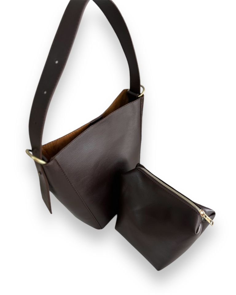 Fluffy Çift Kullanımlı Omuz Çantası Acı Kahve