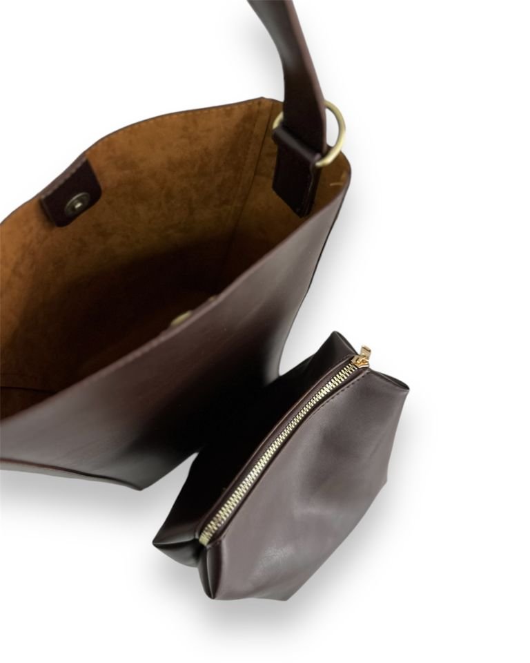 Fluffy Çift Kullanımlı Omuz Çantası Acı Kahve