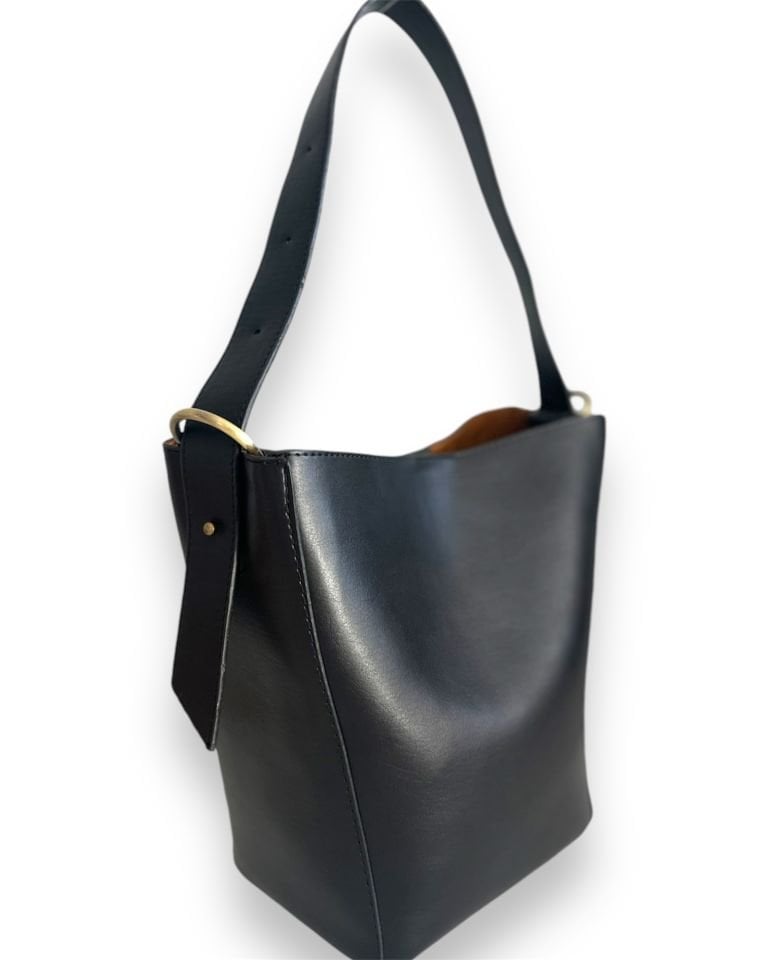 Fluffy Çift Kullanımlı Omuz Çantası Siyah