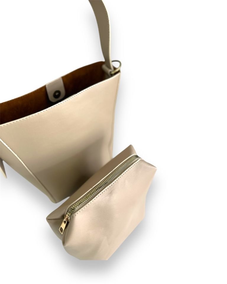 Fluffy Çift Kullanımlı Omuz Çantası Bej