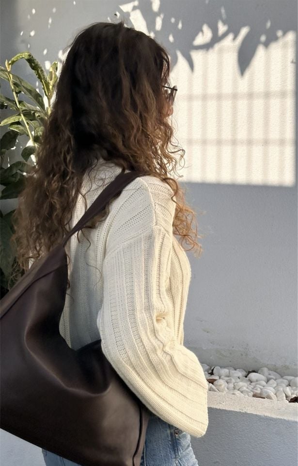 Nuka Kalın Askılı El ve Omuz Çantası Acı Kahve