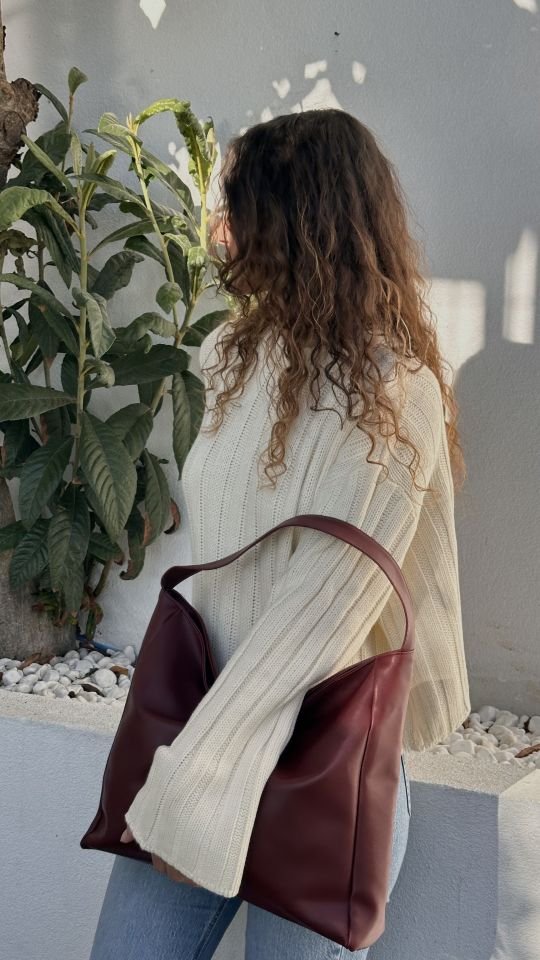 Nuka Kalın Askılı El ve Omuz Çantası Bordo