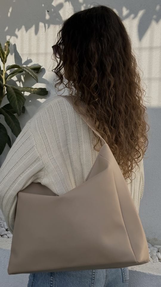 Nuka Kalın Askılı El ve Omuz Çantası Vizon