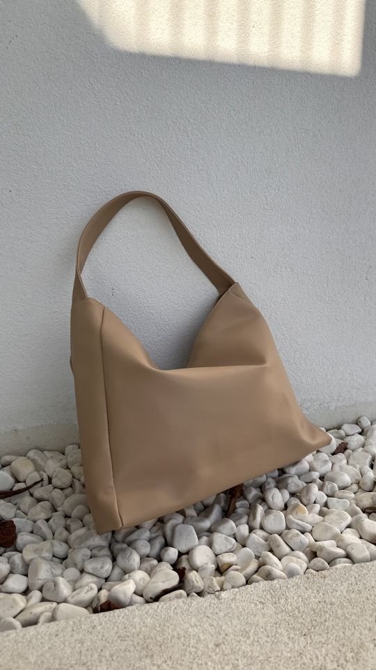 Nuka Kalın Askılı El ve Omuz Çantası Vizon