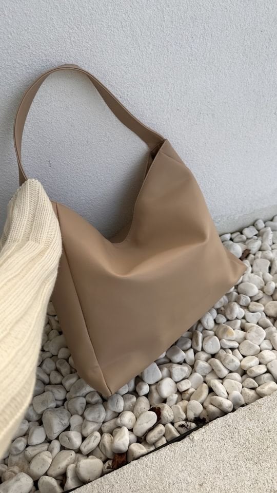 Nuka Kalın Askılı El ve Omuz Çantası Vizon