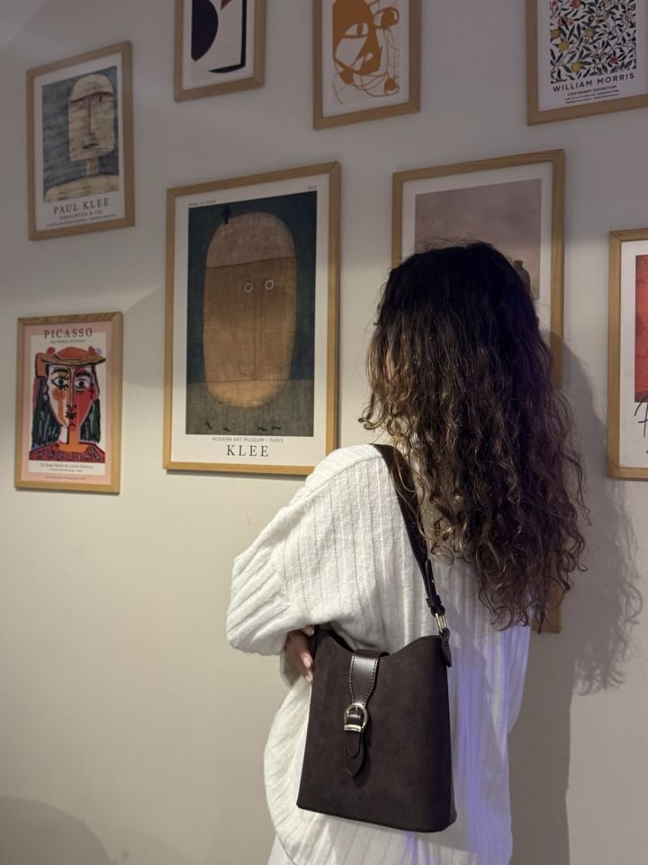 Bona Çift Yüzeyli El ve Omuz Çantası Acı Kahve