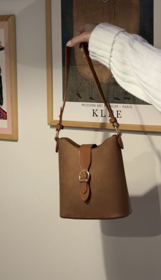 Bona Çift Yüzeyli El ve Omuz Çantası Taba