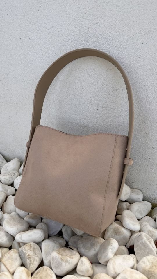 Ashley Süet Omuz Çantası Vizon