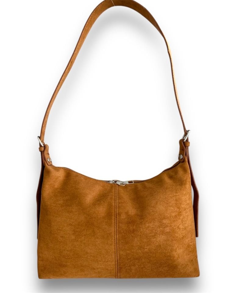 Rubban Süet Omuz Çantası Taba