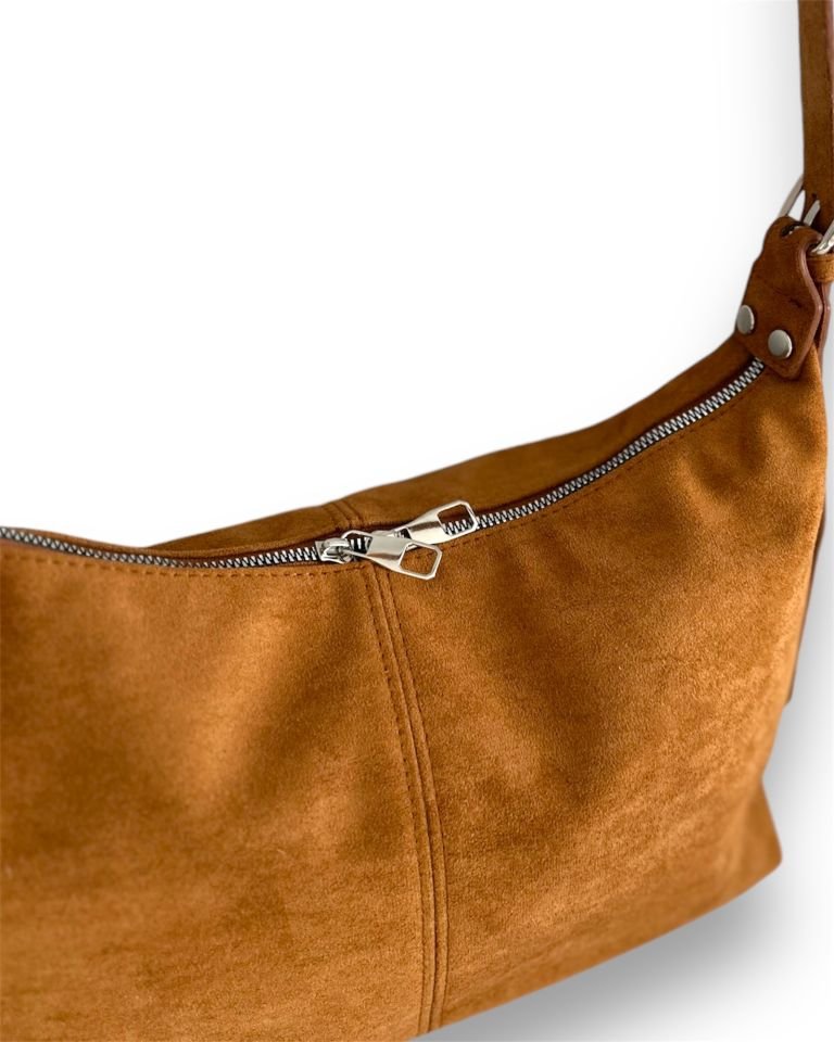 Rubban Süet Omuz Çantası Taba