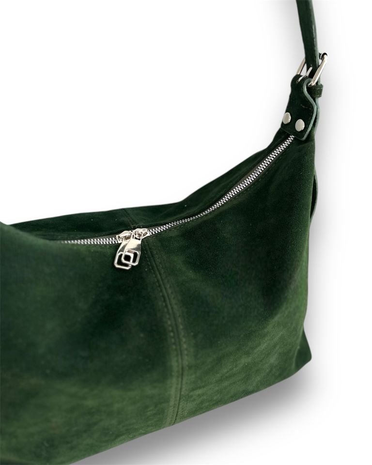 Rubban Süet Omuz Çantası Yeşil