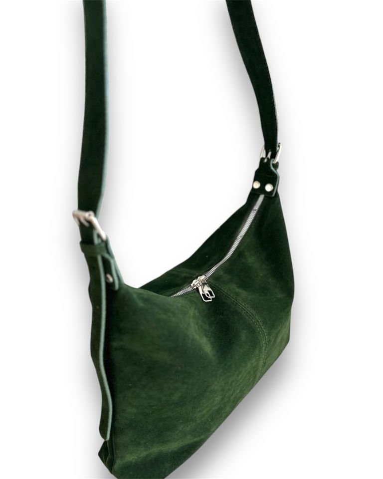 Rubban Süet Omuz Çantası Yeşil