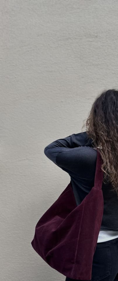 Nuka Süet Kalın Askılı El ve Omuz Çantası Bordo