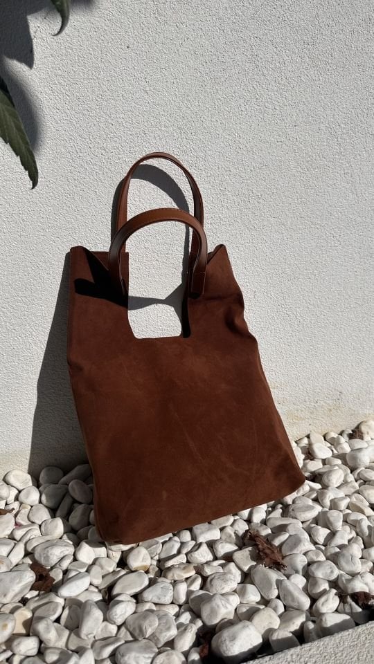 Cozy Yumuşak Süet Tote Çanta Taba
