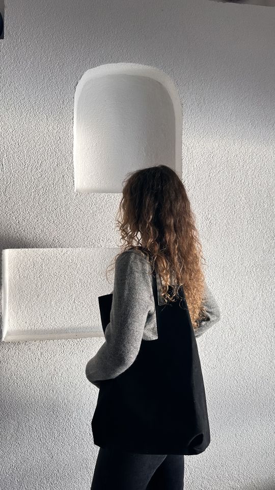 Cozy Yumuşak Süet Tote Çanta Siyah