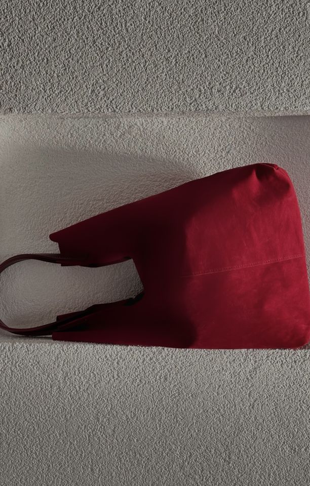 Cozy Yumuşak Süet Tote Çanta Bordo