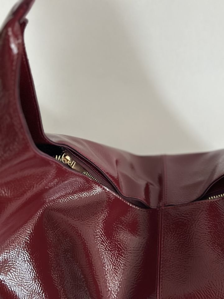 Boucle Salaş Omuz Çantası Bordo