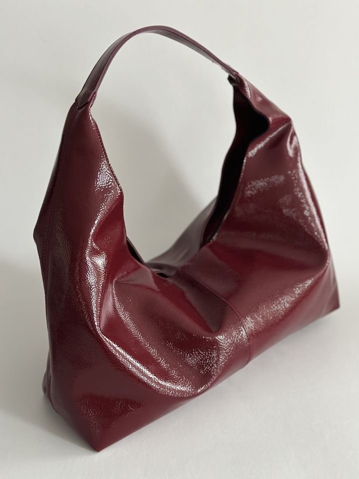 Boucle Salaş Omuz Çantası Bordo