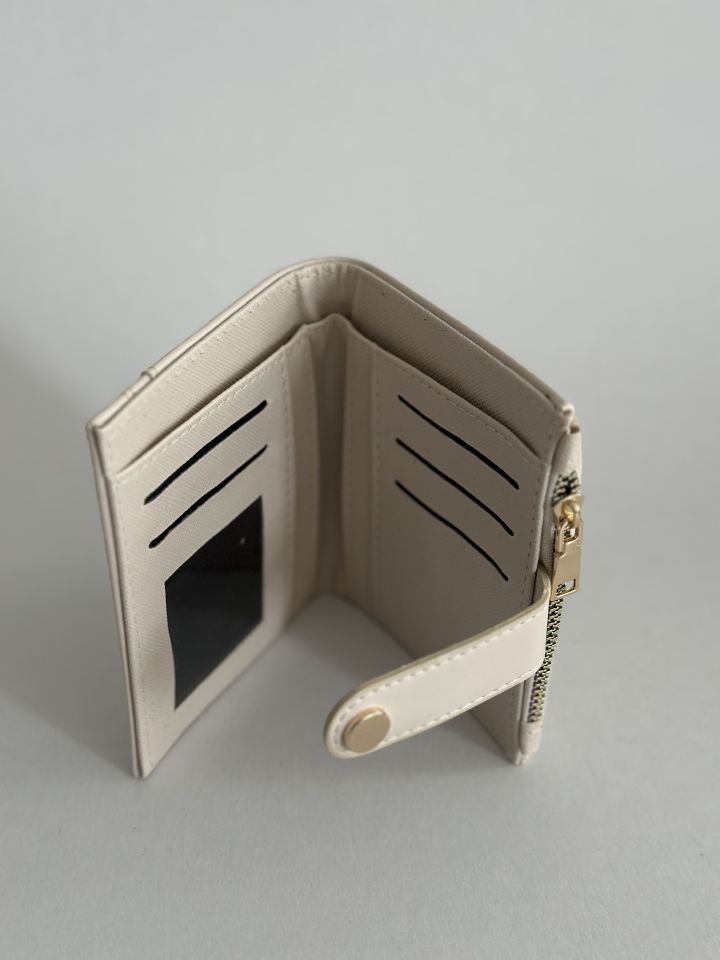 Twin Kağıt Para Bölmeli Cüzdan Krem
