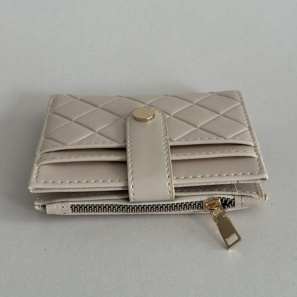 Twin Kağıt Para Bölmeli Cüzdan Krem