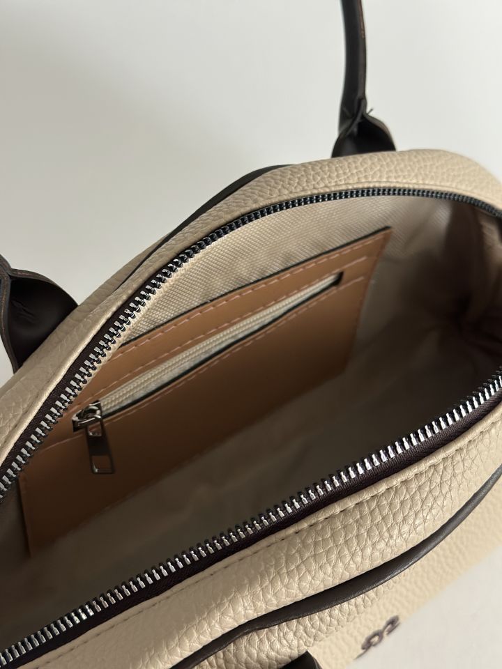 Elegance Nakış Detay El ve Omuz Çantası Bej