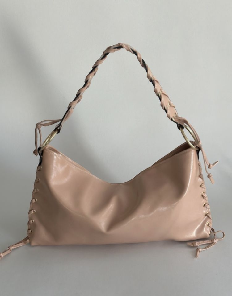 Jena Örgü Askılı Salaş El ve Omuz Çantası Pudra
