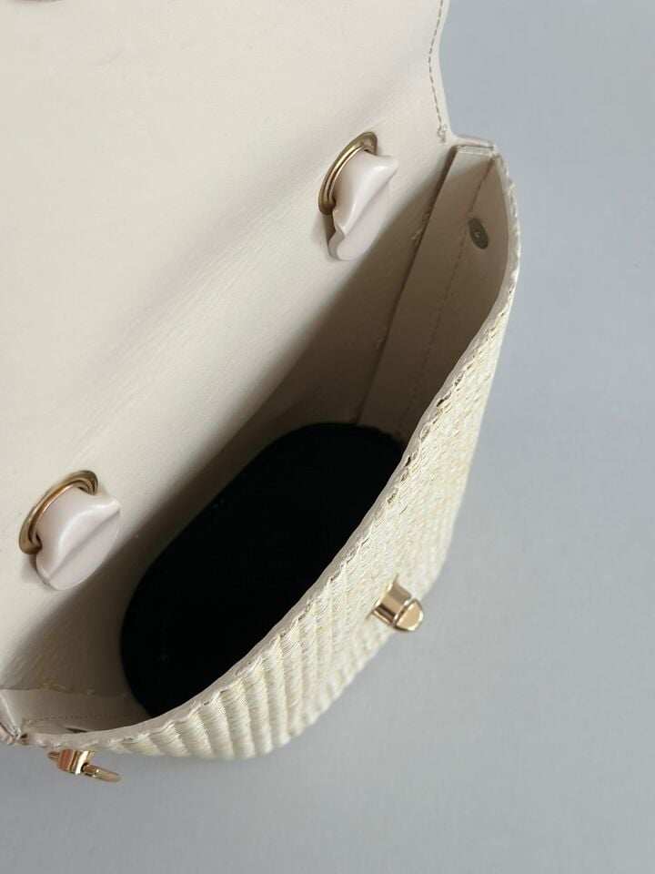 Ardea Hasır Bucket Çanta Krem