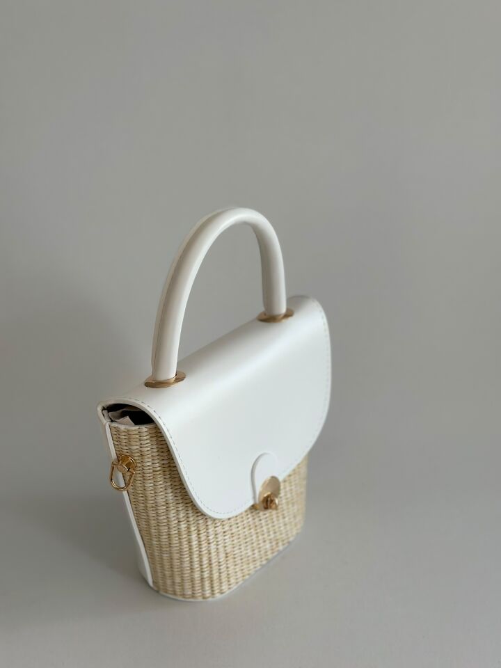 Ardea Hasır Bucket Çanta Beyaz