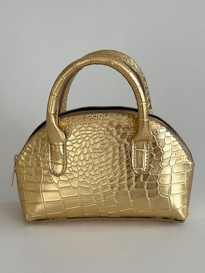 Noir Gold – Krokodil Desenli Omuz ve El Çantası